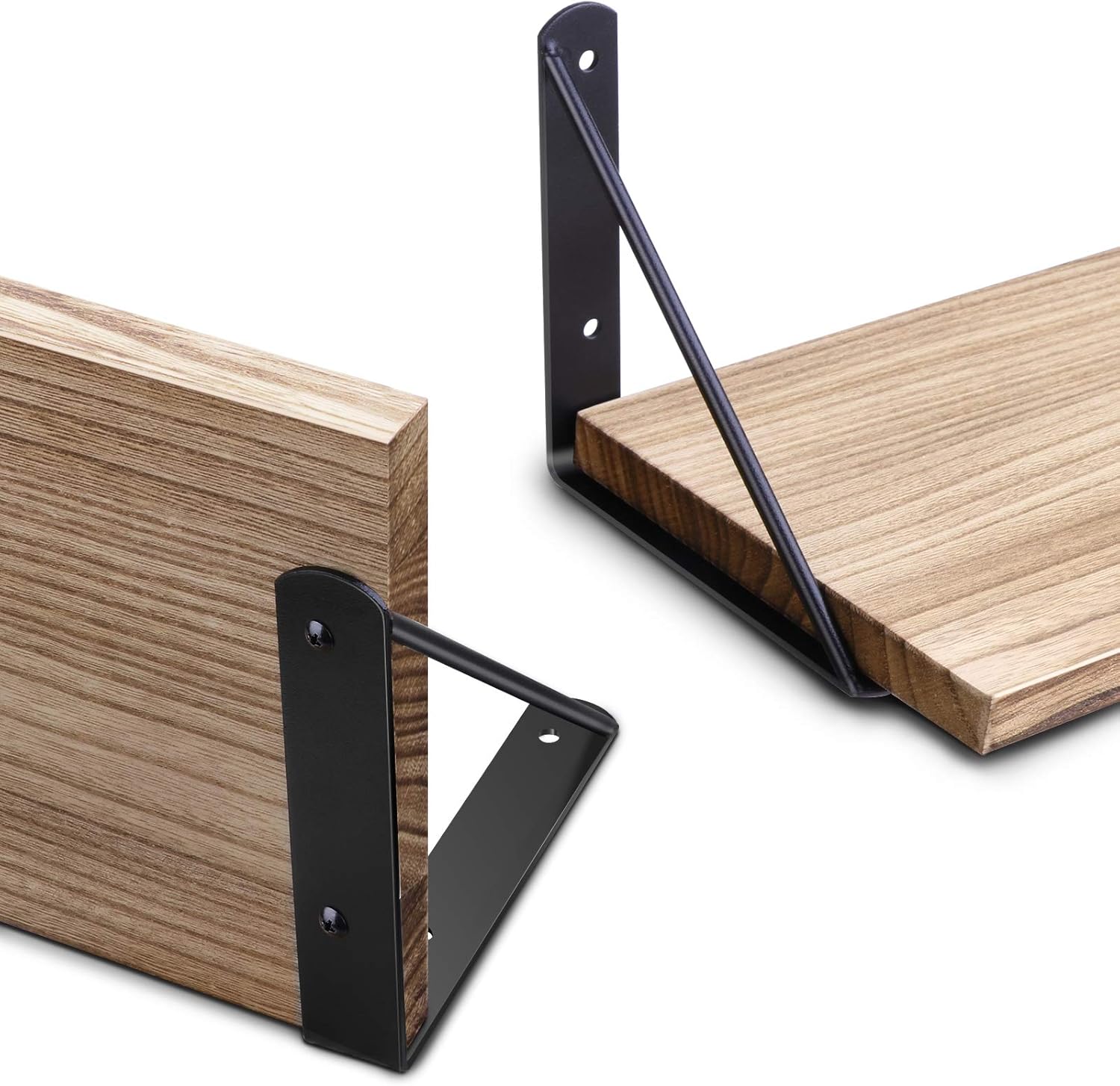 Rustic Wood Floating Shelves Set of 3 for Decorative Wall Storage in Bedroom, Bathroom, Living Room, Kitchen, Office, and Laundry Room